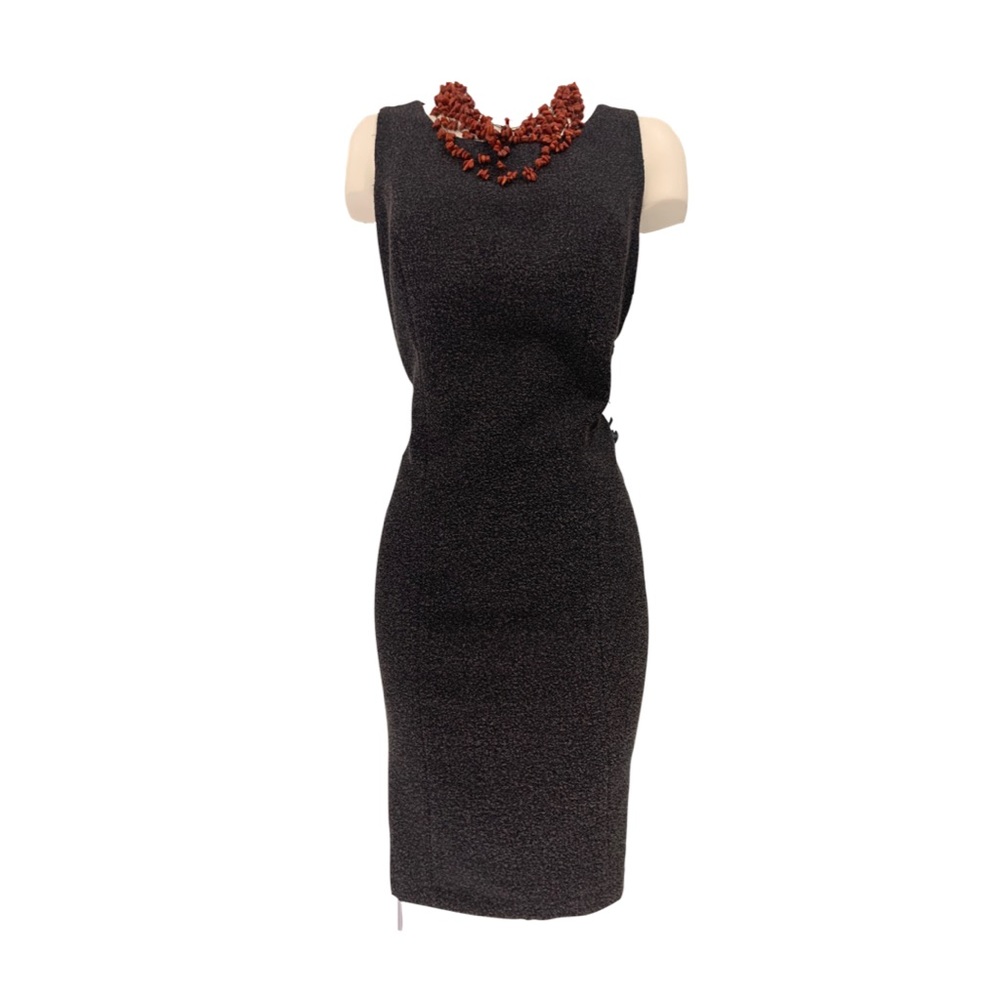 Made in 🇧🇬VTG 90’ Tribal Sleeveless Grey Boucle Dress